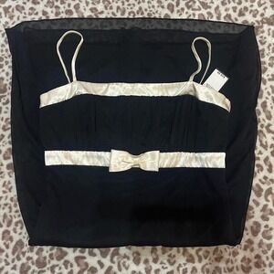 Y2K deadstock mini Byerwear too! dress black and white with bow detail